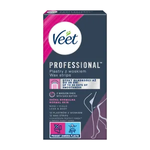 VEET PROFESSIONALTM Plastry do depilacji z woskiem dla skory normalnej 12 szt