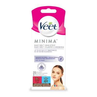 VEET MINIMA  Plastry z woskiem do depilacji twarzy  dla skóry wrażliwej 20 szt