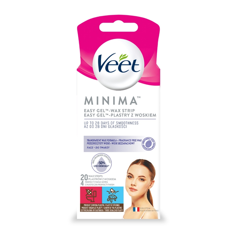 VEET MINIMA  Plastry z woskiem do depilacji twarzy  dla skóry wrażliwej 20 szt