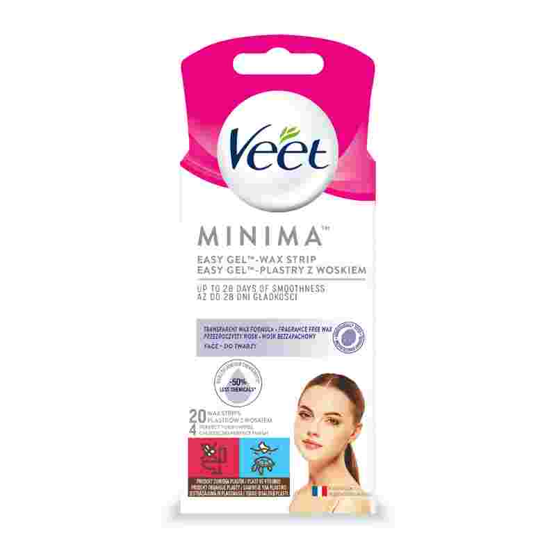 VEET MINIMA  Plastry z woskiem do depilacji twarzy  dla skóry wrażliwej 20 szt