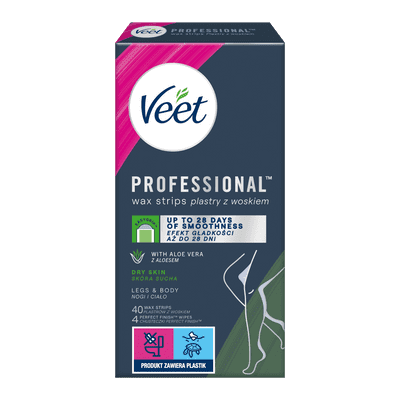 VEET PROFESSIONAL<sup>TM</sup> Plastry do depilacji z woskiem dla skóry suchej 40 szt