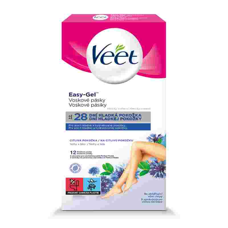 VEET Plastry do depilacji z woskiem dla skóry wrażliwej 12 szt