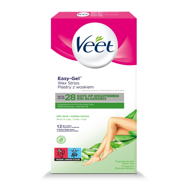 VEET Plastry do depilacji z woskiem dla skóry suchej 12 szt