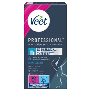 VEET PROFESSIONALTM Plastry do depilacji z woskiem dla skory wrazliwej 12 szt