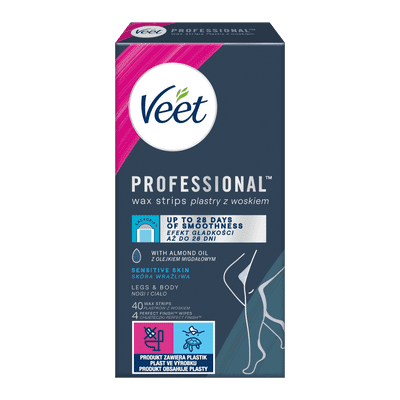VEET PROFESSIONAL<sup>TM</sup>  Plastry do depilacji z woskiem dla skóry wrażliwej 40 szt