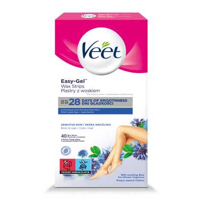 VEET Plastry do depilacji z woskiem dla skóry wrażliwej 40 szt