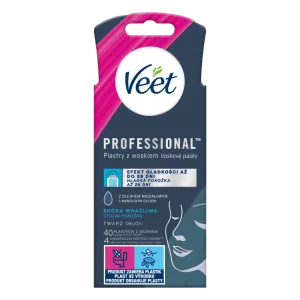 VEET PROFESSIONALTM Plastry z woskiem do depilacji twarzy  dla skory wrazliwej 40 szt