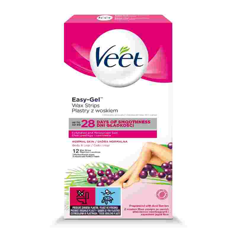 VEET Plastry do depilacji z woskiem dla skóry​ normalnej 12 szt