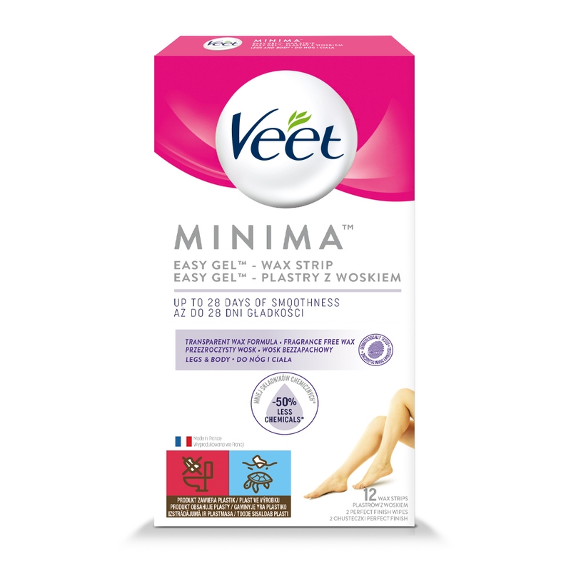 VEET MINIMA Plastry do depilacji z woskiem dla skóry wrażliwej 12 szt