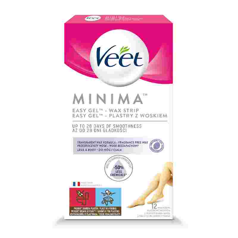 VEET MINIMA Plastry do depilacji z woskiem dla skóry wrażliwej 12 szt