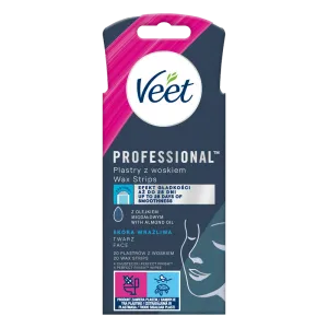 VEET PROFESSIONALTM Plastry z woskiem do depilacji twarzy  dla skory wrazliwej 20 szt